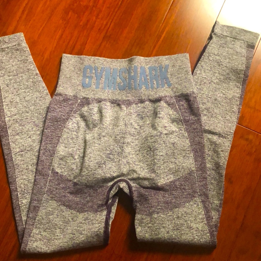 Purple gym shark leggings